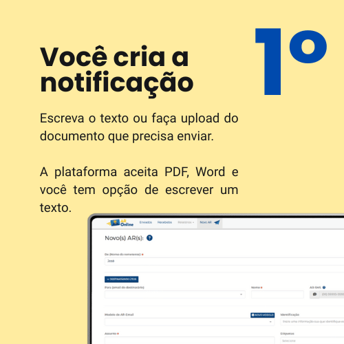 Passo 1 – Você cria a notificação